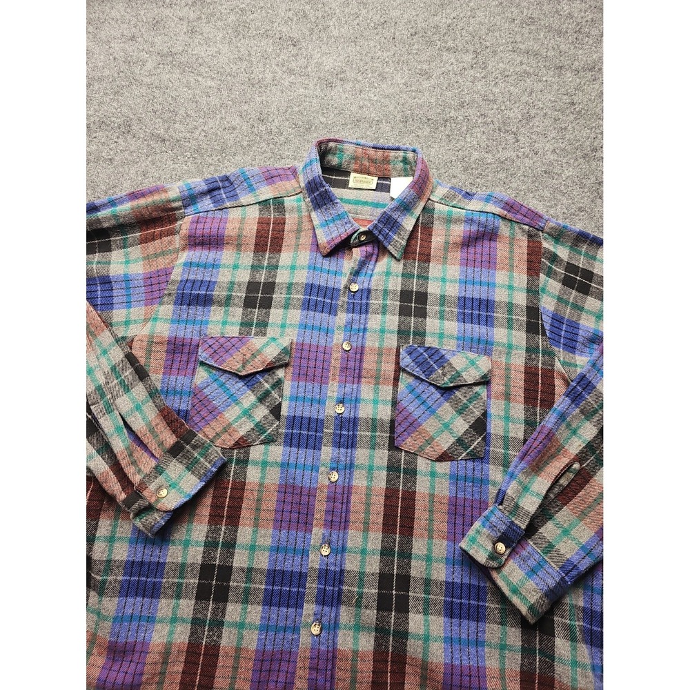 Vintage Five Brother Flannel "Mens 2XL" 70s 80s  Made In USA Plaid